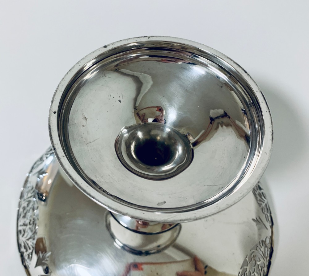 Quality Antique Solid Sterling Silver Comport Tazza  View IX