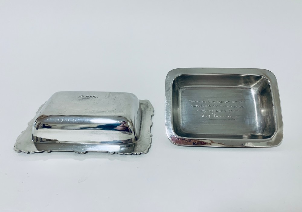 Antique Solid Sterling Silver Butter Dish & Cover  View XII