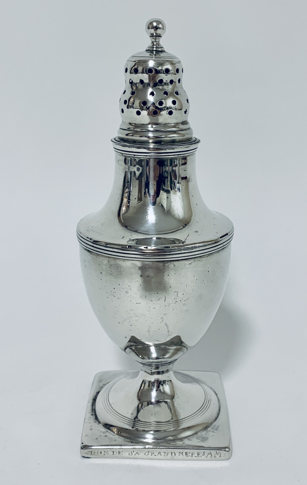 Antique Georgian Solid Silver Sugar Shaker Caster