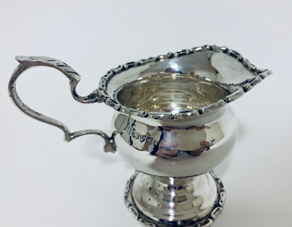 Antique Solid Sterling Silver Milk or Cream Jug Chester 1906 View VI
