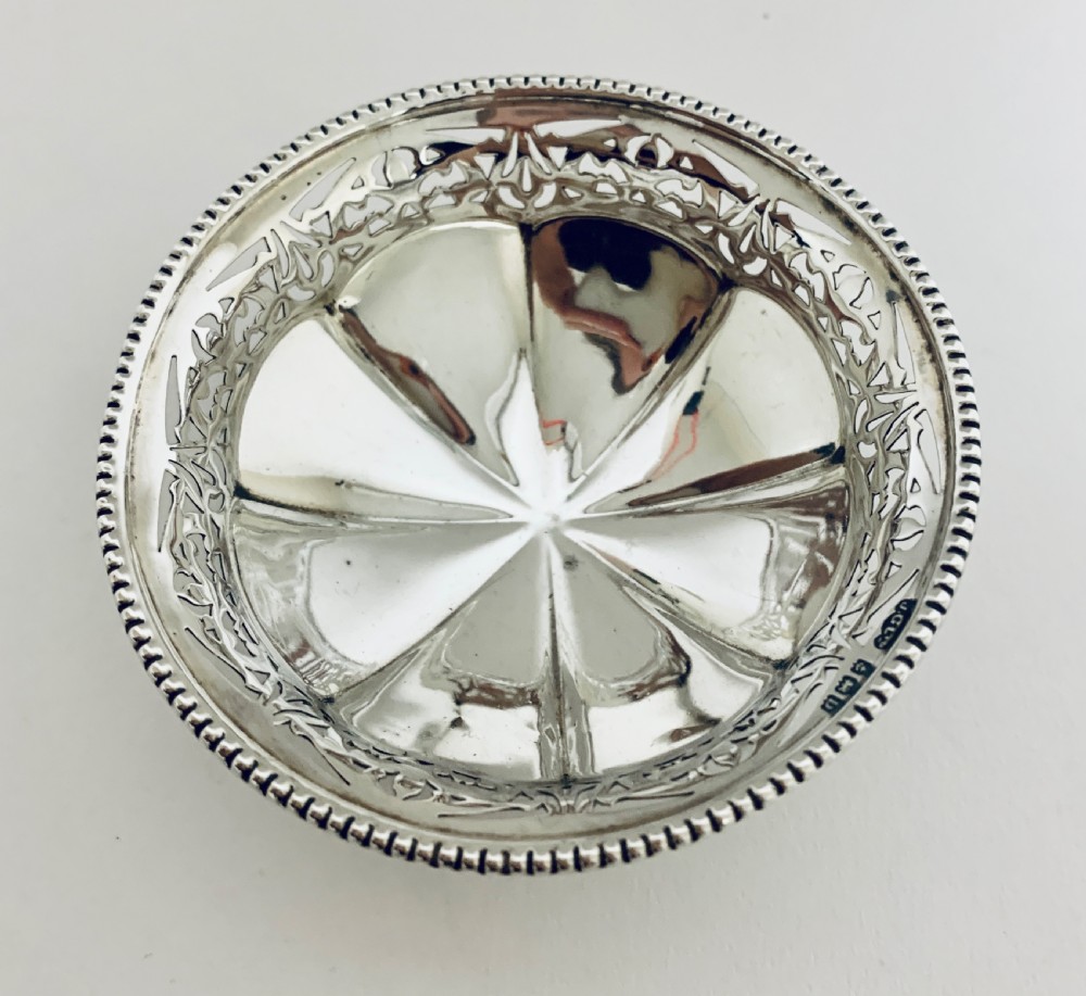 Antique Solid Sterling Silver Pierced Bonbon Dish  View VII