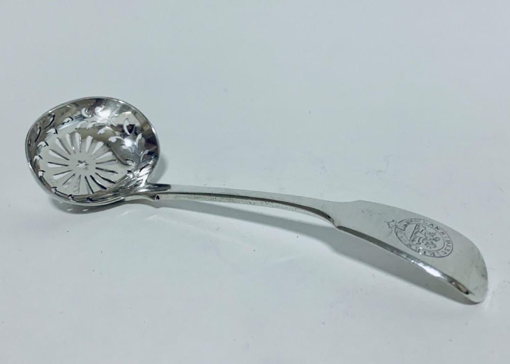 Antique Georgian Solid Sterling Silver Sugar Sifter Spoon