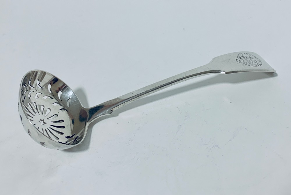 Antique Georgian Solid Sterling Silver Sugar Sifter Spoon View VII