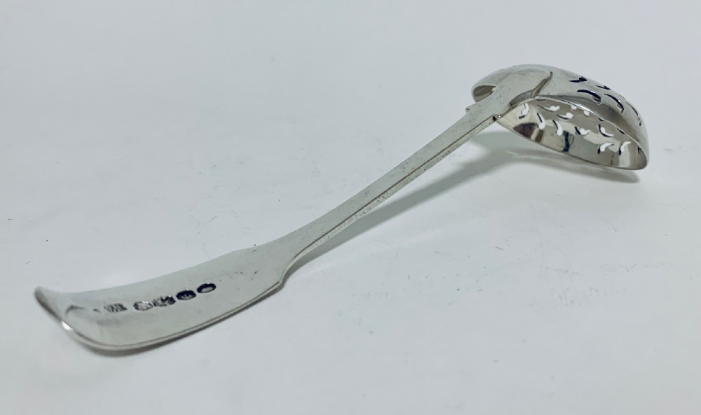 Antique Georgian Solid Sterling Silver Sugar Sifter Spoon View XI