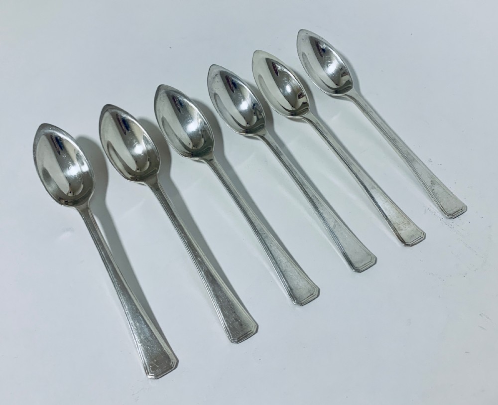 Set of 6 Antique Solid Silver Grapefruit Spoons View IV