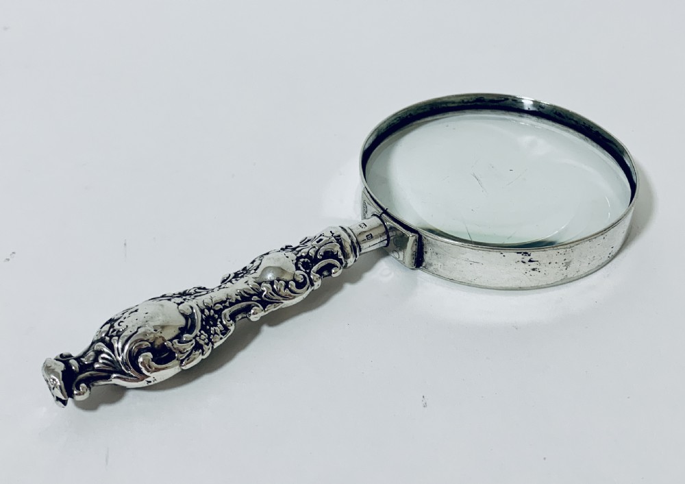 Quality Antique Victorian Sterling Silver Magnifying Glass Levi & Salaman 1901