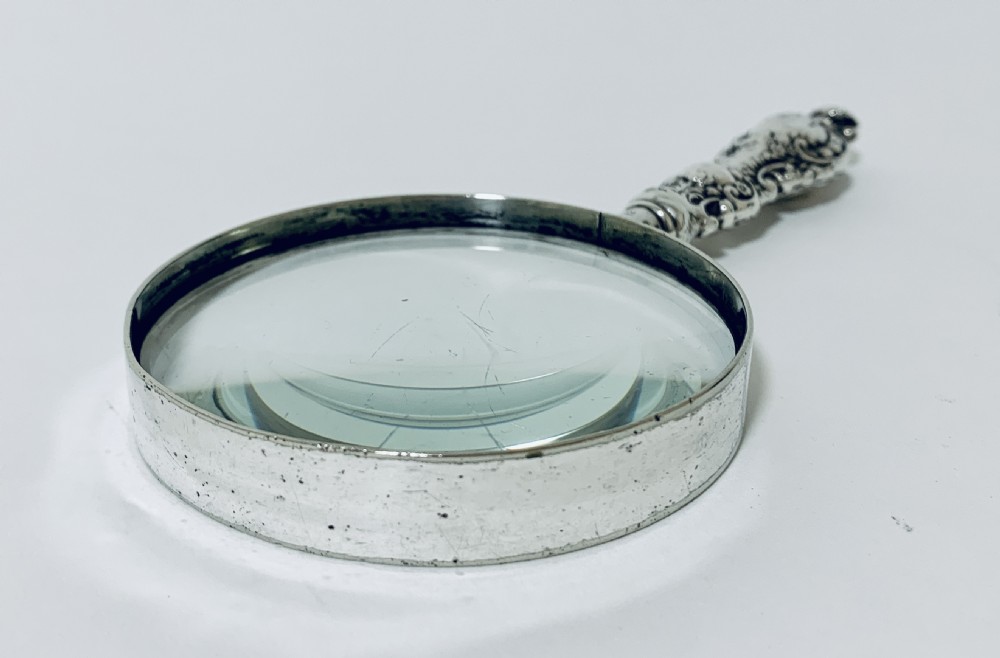 Quality Antique Victorian Sterling Silver Magnifying Glass Levi & Salaman 1901 View VII