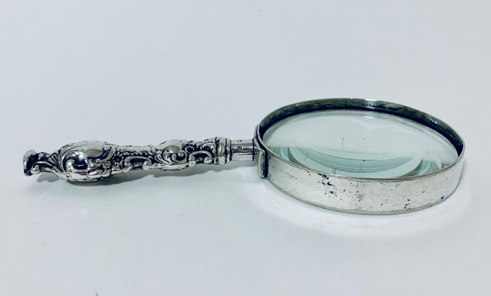 Quality Antique Victorian Sterling Silver Magnifying Glass Levi & Salaman 1901 View XII