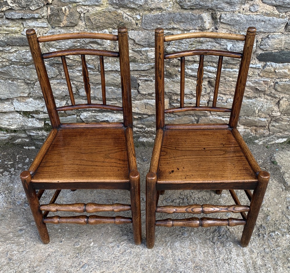 Pair of Antique Elm Country Chairs View III