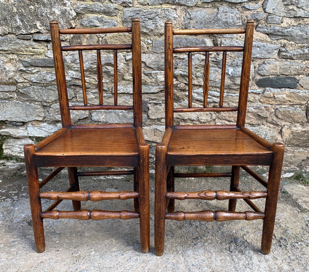 Pair of Antique Elm Country Chairs View IV