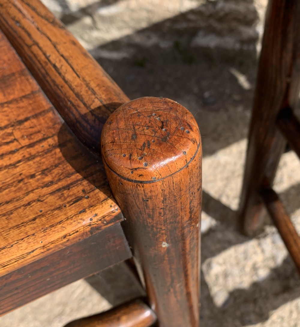 Pair of Antique Elm Country Chairs View XII