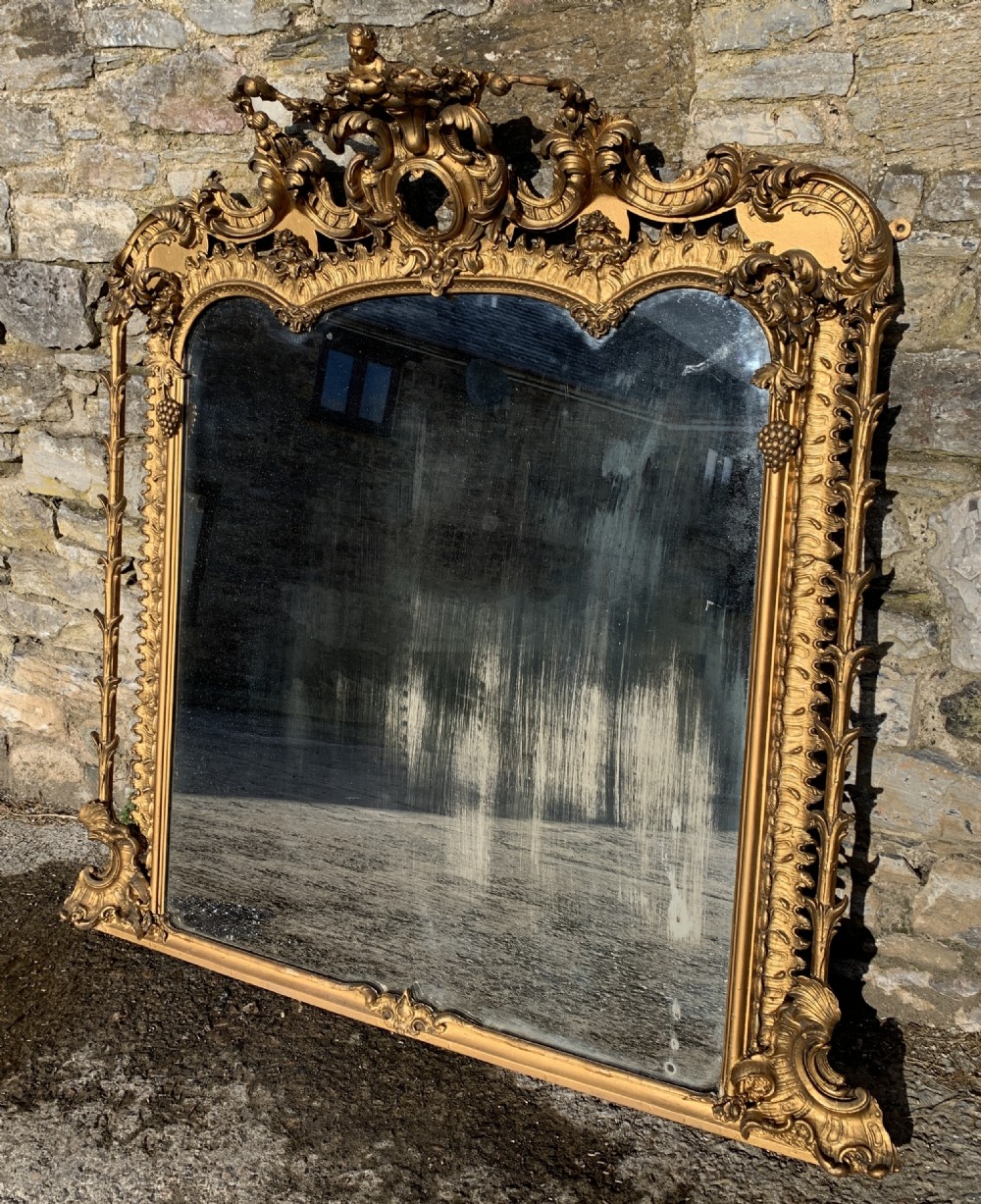 Large Victorian Gilt Overmantel Mirror