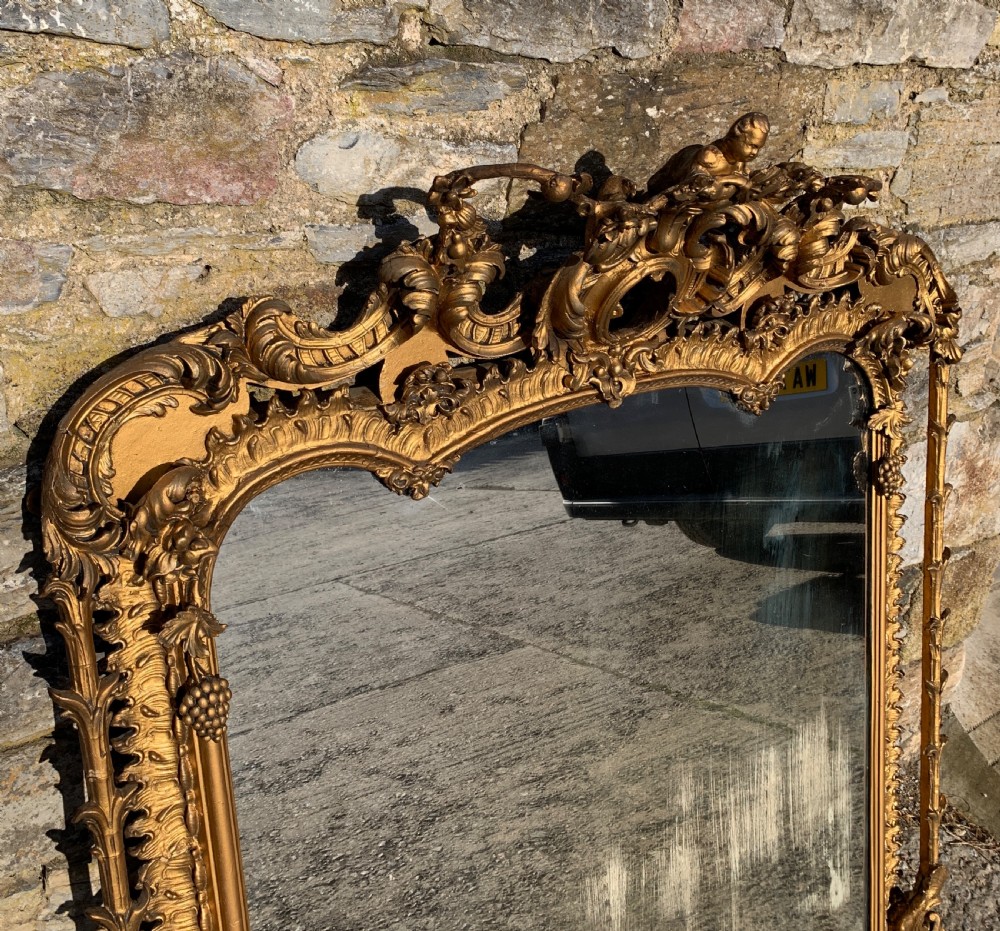 Large Victorian Gilt Overmantel Mirror View III