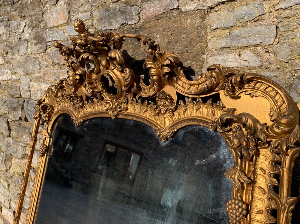 Large Victorian Gilt Overmantel Mirror View VII
