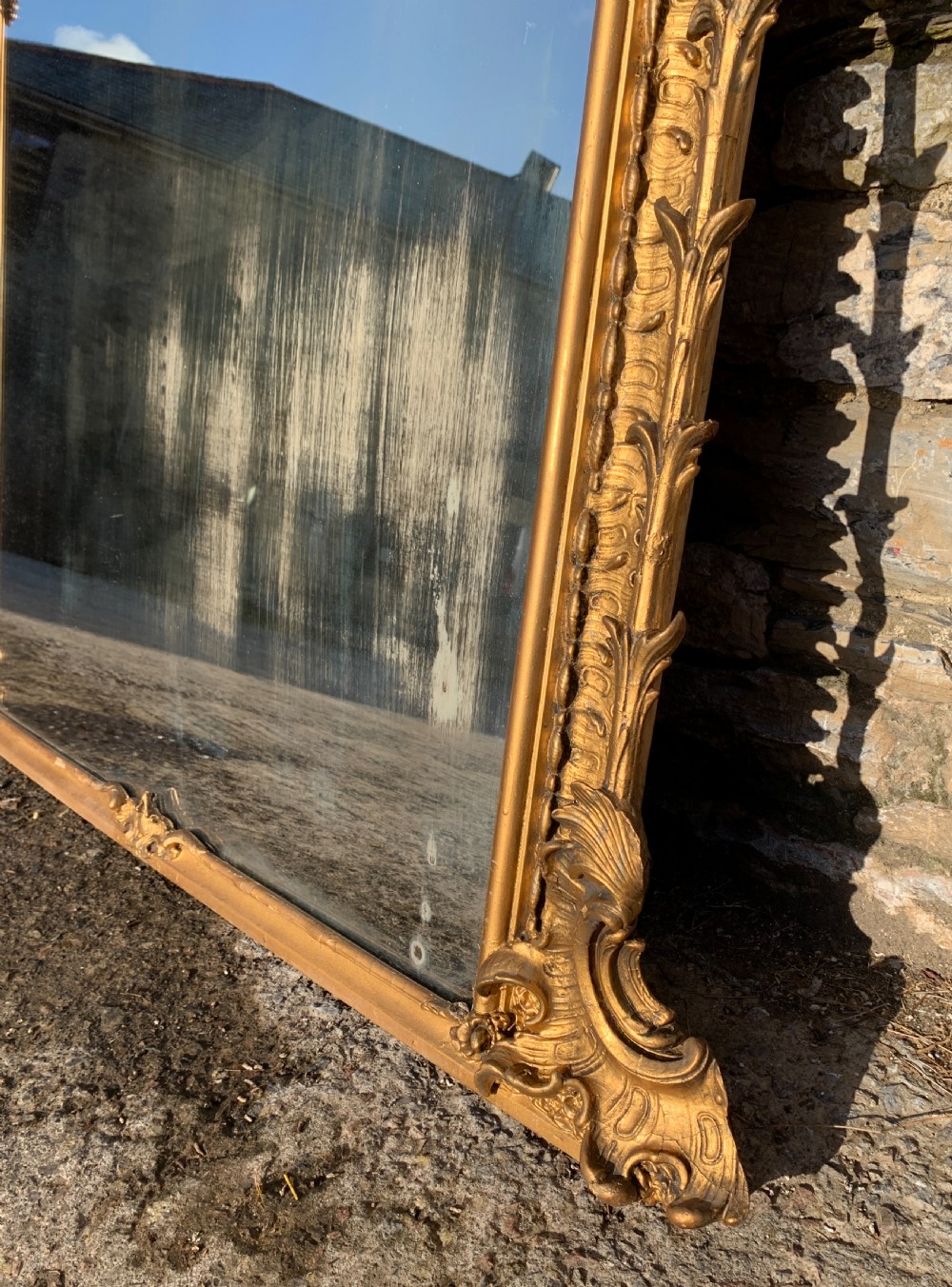 Large Victorian Gilt Overmantel Mirror View IX