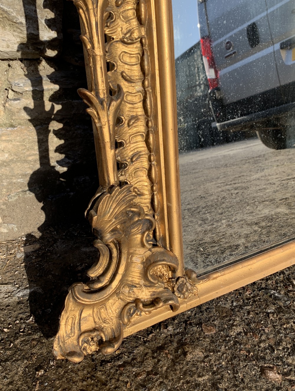 Large Victorian Gilt Overmantel Mirror View XII