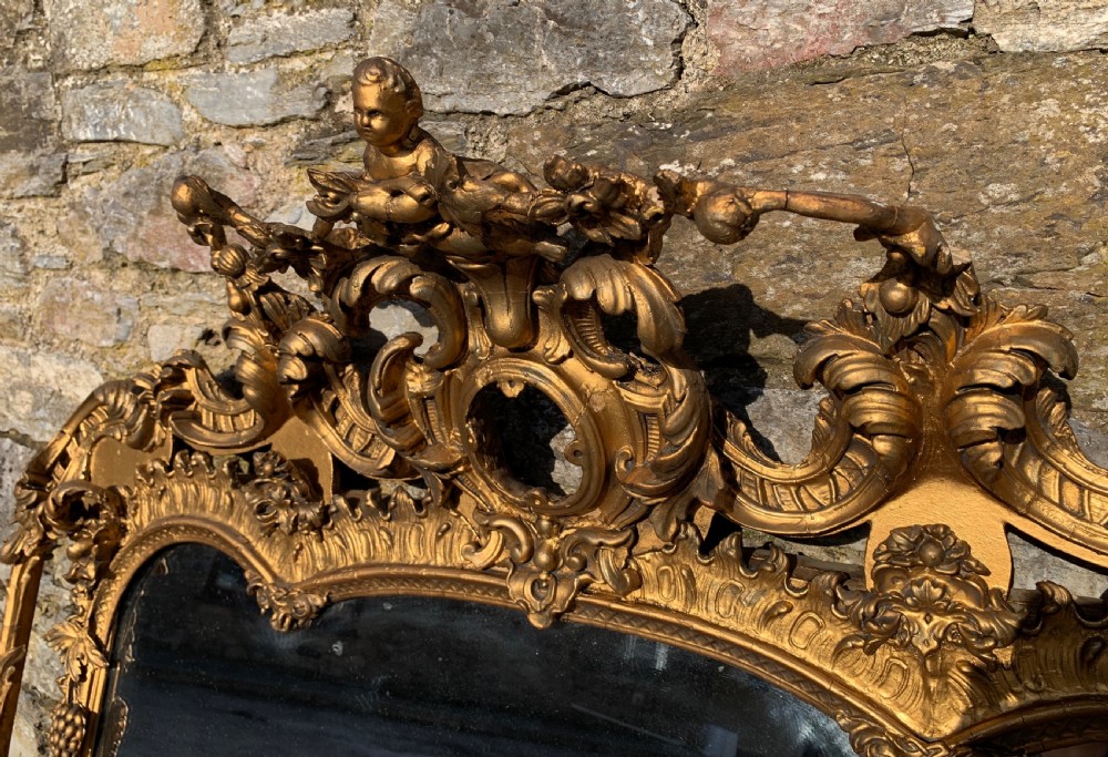 Large Victorian Gilt Overmantel Mirror View XIII