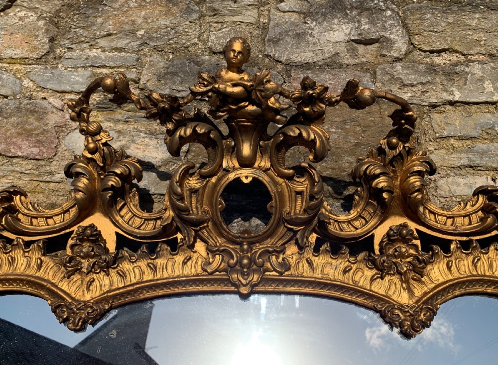 Large Victorian Gilt Overmantel Mirror View XVIII