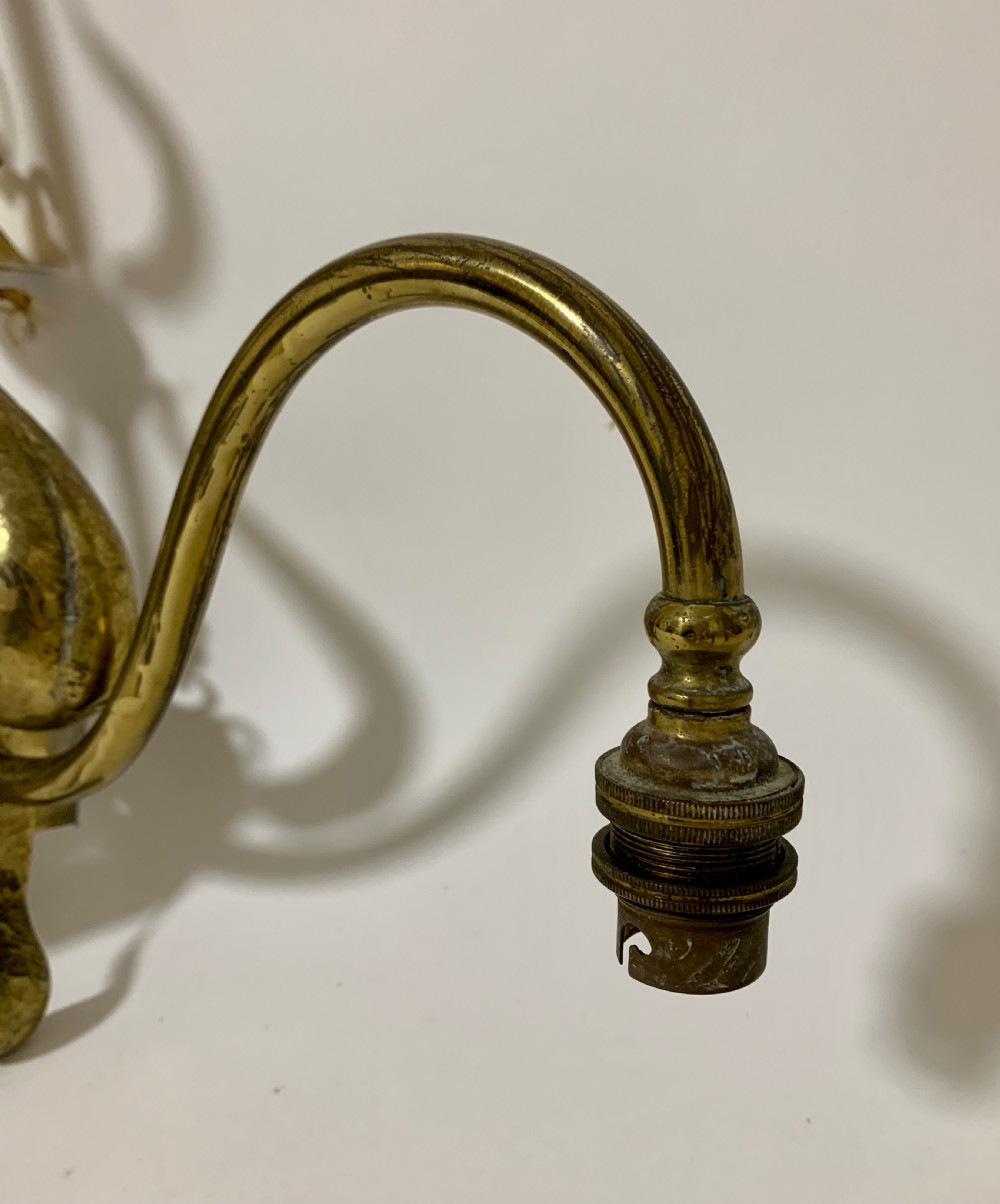 Pair of Art Nouveau Brass Chandeliers in the manner of Benson View IV