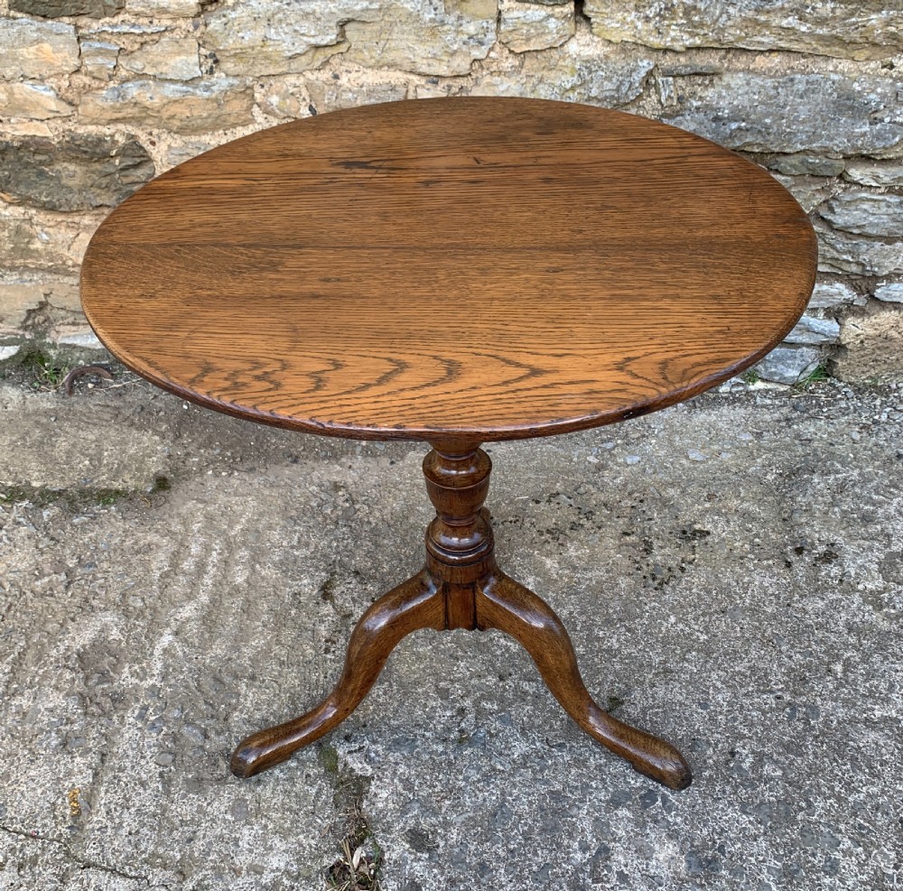 Antique Georgian Oak Tilt Top Table View II