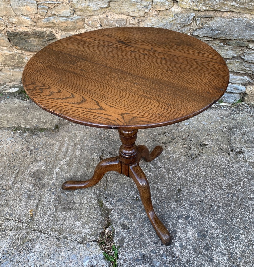 Antique Georgian Oak Tilt Top Table View IV