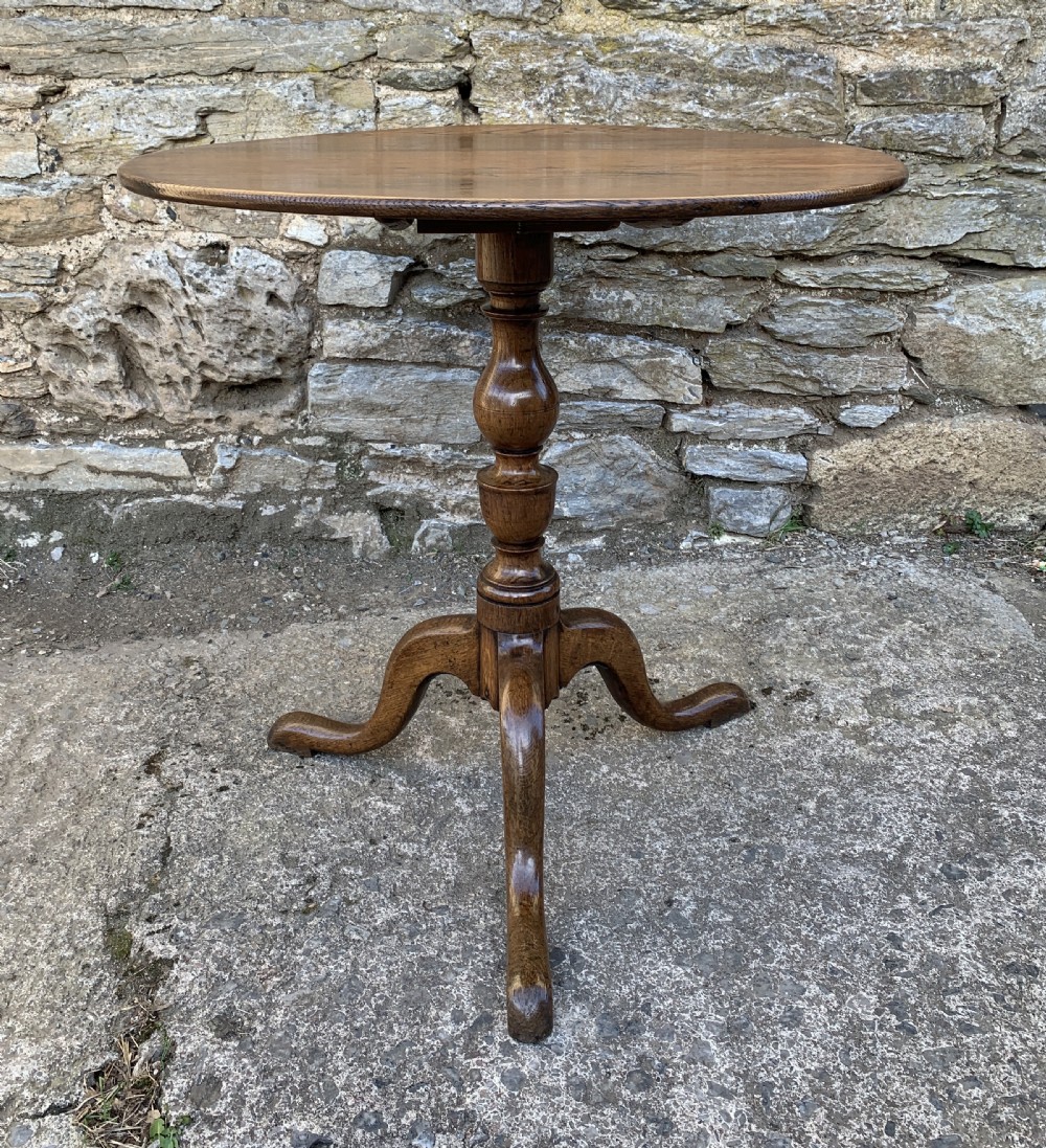 Antique Georgian Oak Tilt Top Table View V