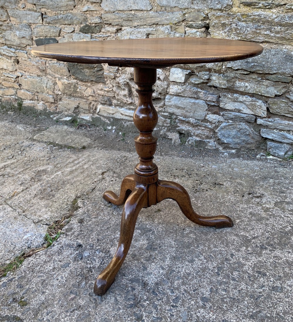 Antique Georgian Oak Tilt Top Table View VI