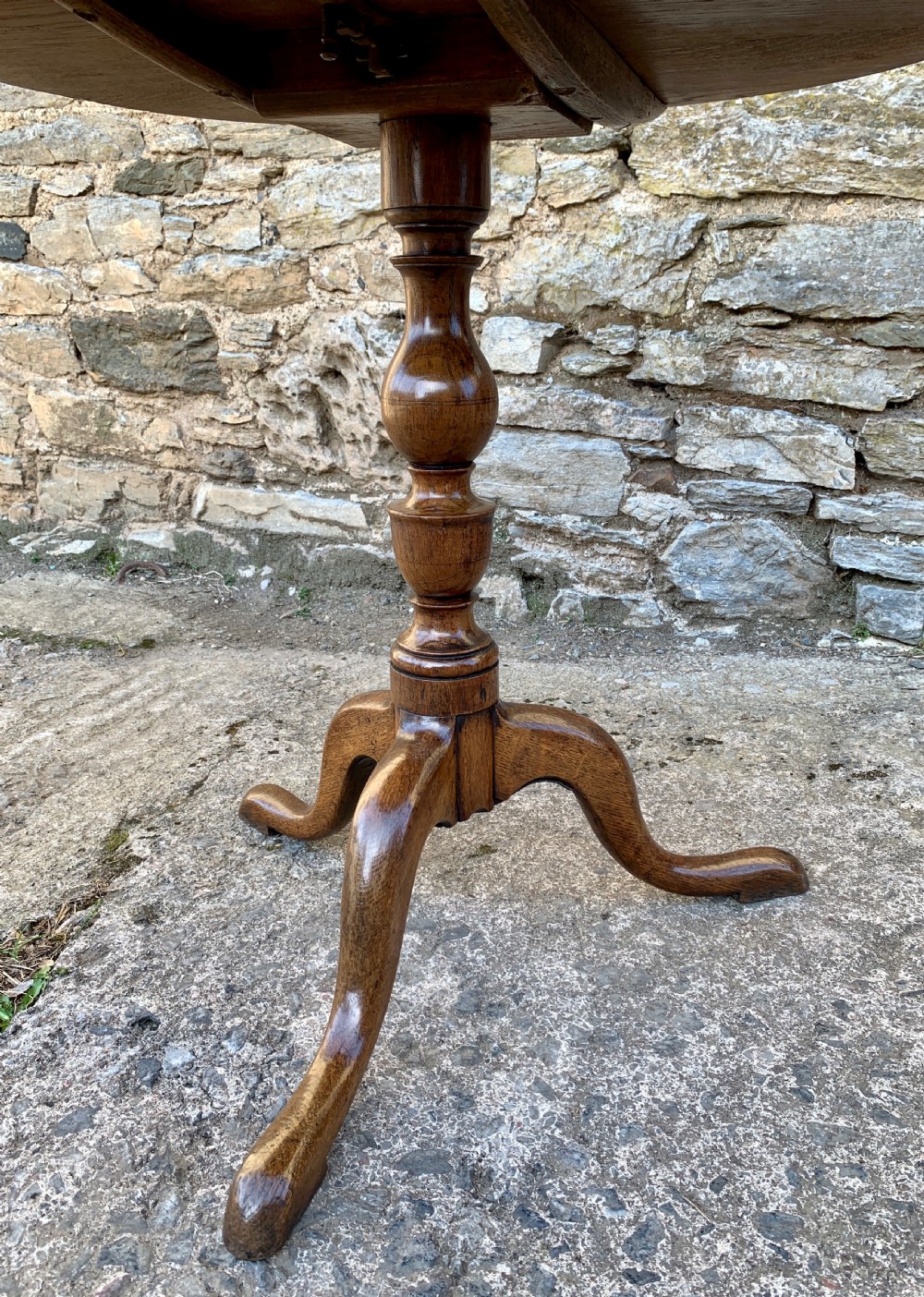 Antique Georgian Oak Tilt Top Table View VII