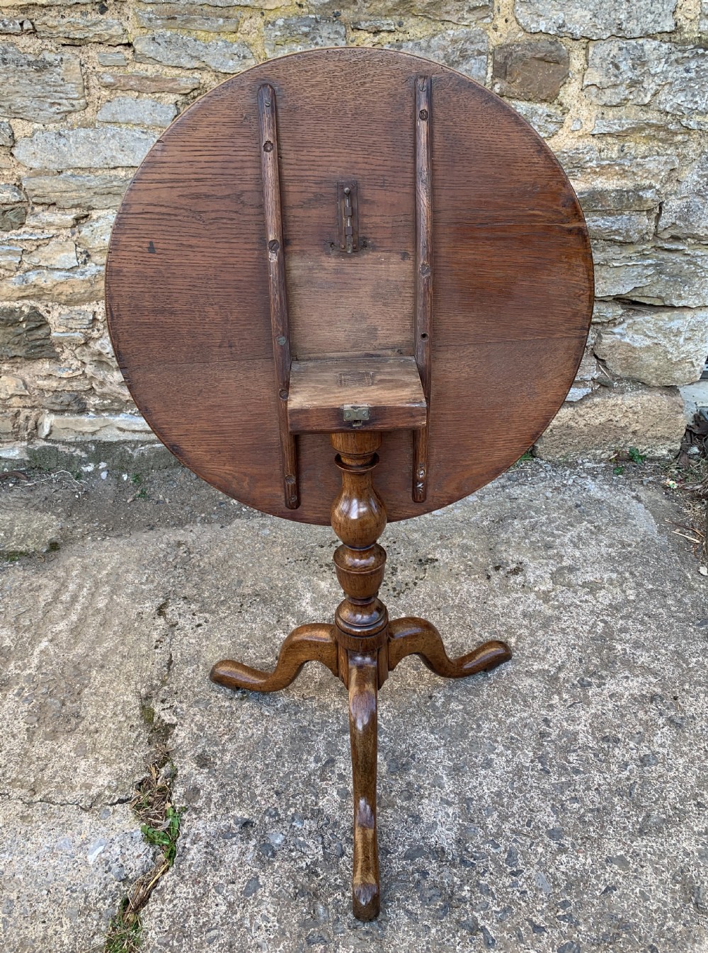Antique Georgian Oak Tilt Top Table View VIII