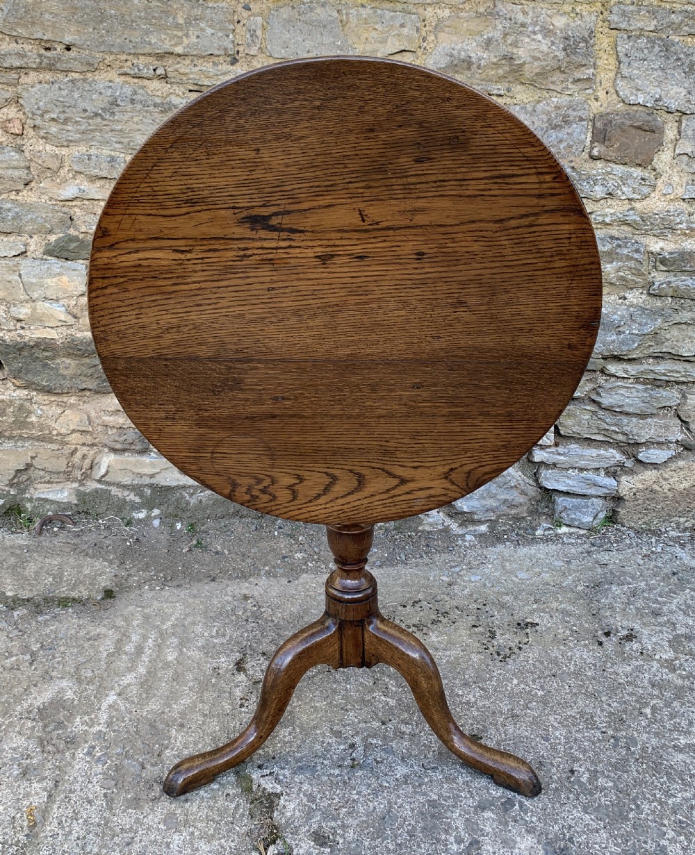 Antique Georgian Oak Tilt Top Table View XII