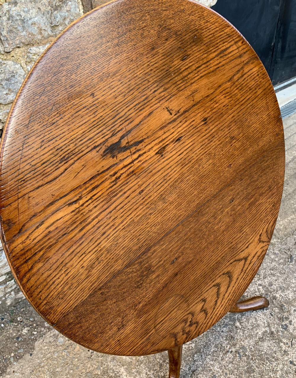 Antique Georgian Oak Tilt Top Table View XIV