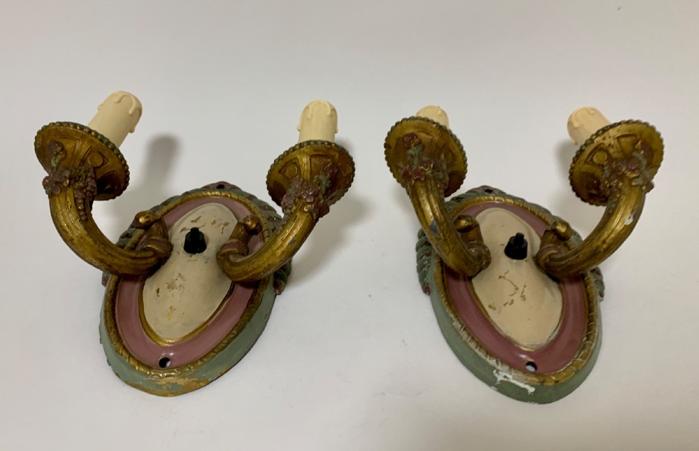 Pair of Antique Toleware Wall Lights View II