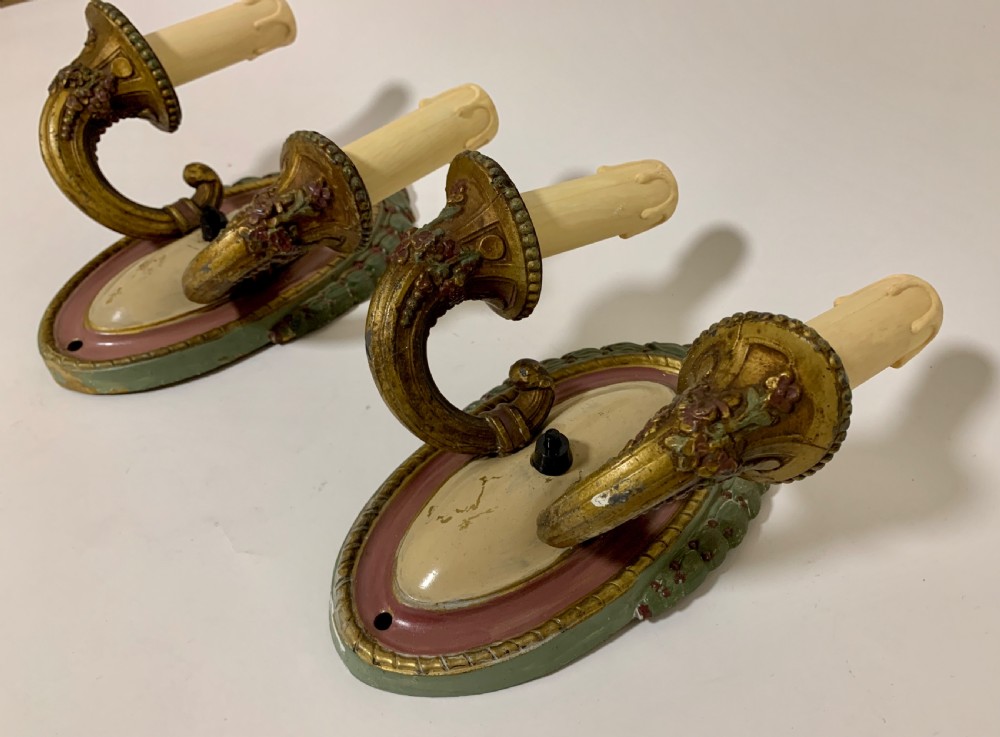 Pair of Antique Toleware Wall Lights View III