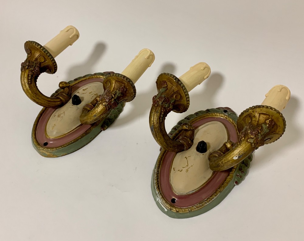 Pair of Antique Toleware Wall Lights View IV