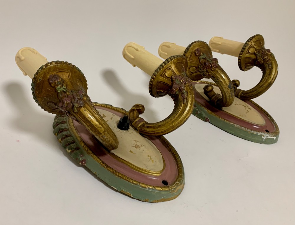 Pair of Antique Toleware Wall Lights View V