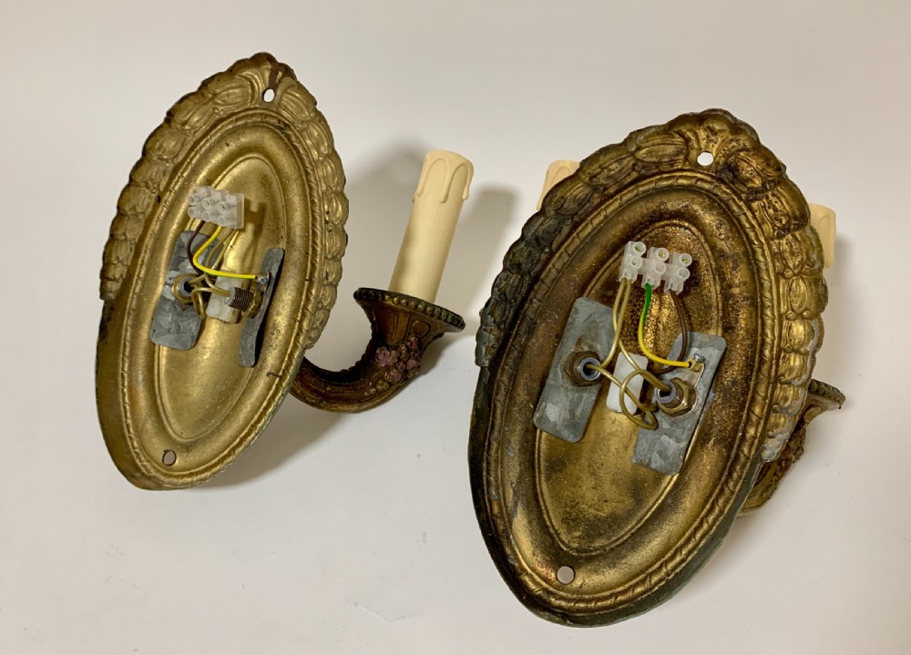 Pair of Antique Toleware Wall Lights View VI