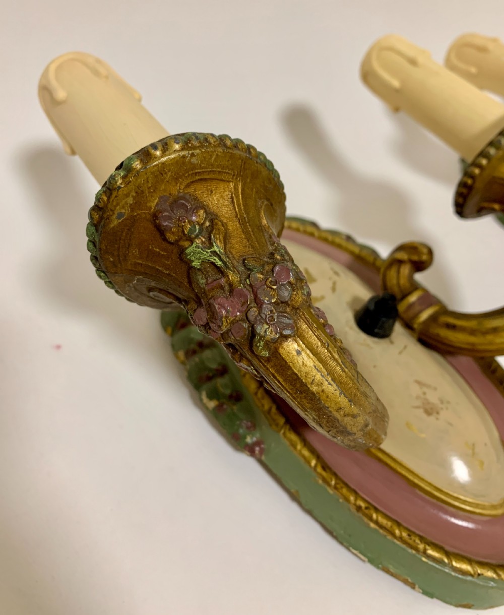 Pair of Antique Toleware Wall Lights View VII