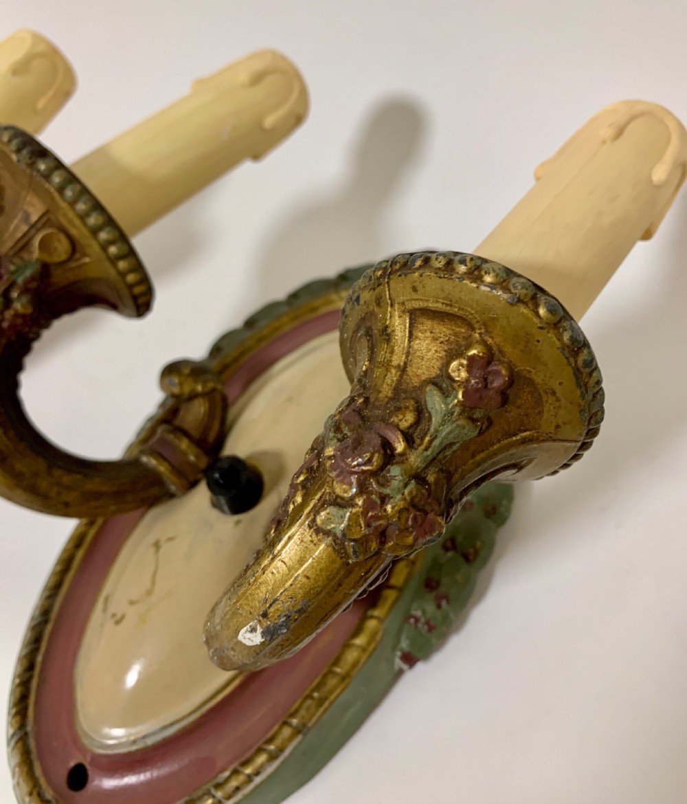 Pair of Antique Toleware Wall Lights View VIII