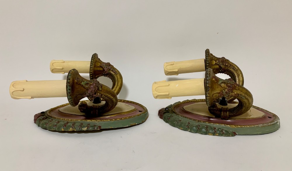 Pair of Antique Toleware Wall Lights View XI