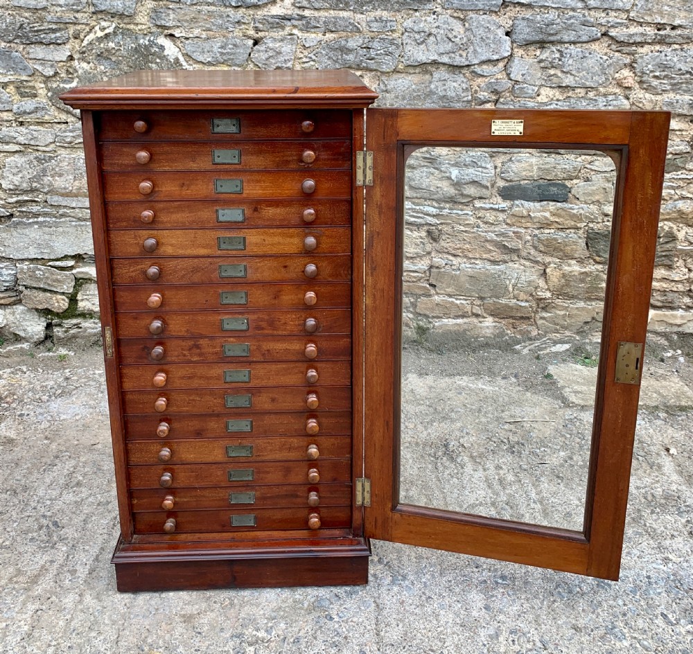 Victorian Mahogany Collectors Specimen Cabinet by J.T.Crockett & Son View X