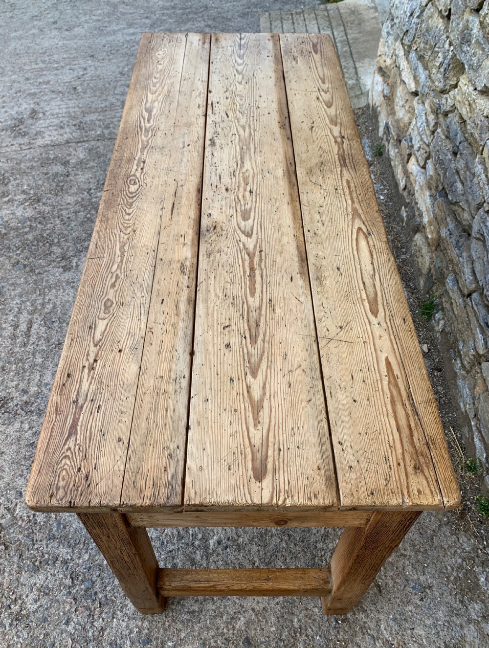 Narrow Antique Pine Farmhouse Table View II