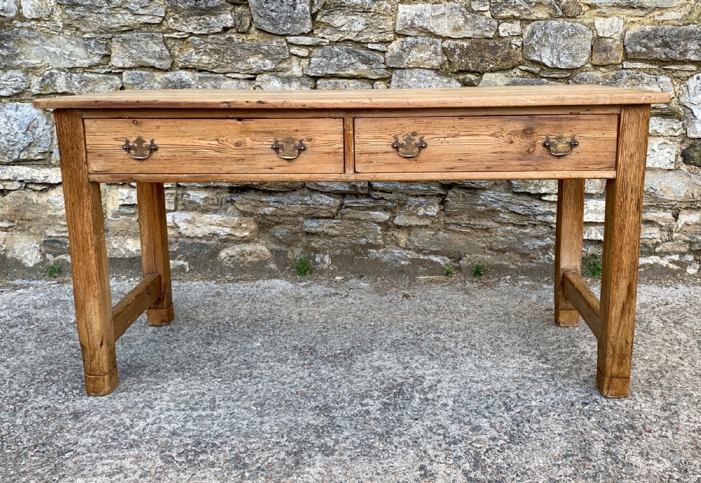 Narrow Antique Pine Farmhouse Table View IV