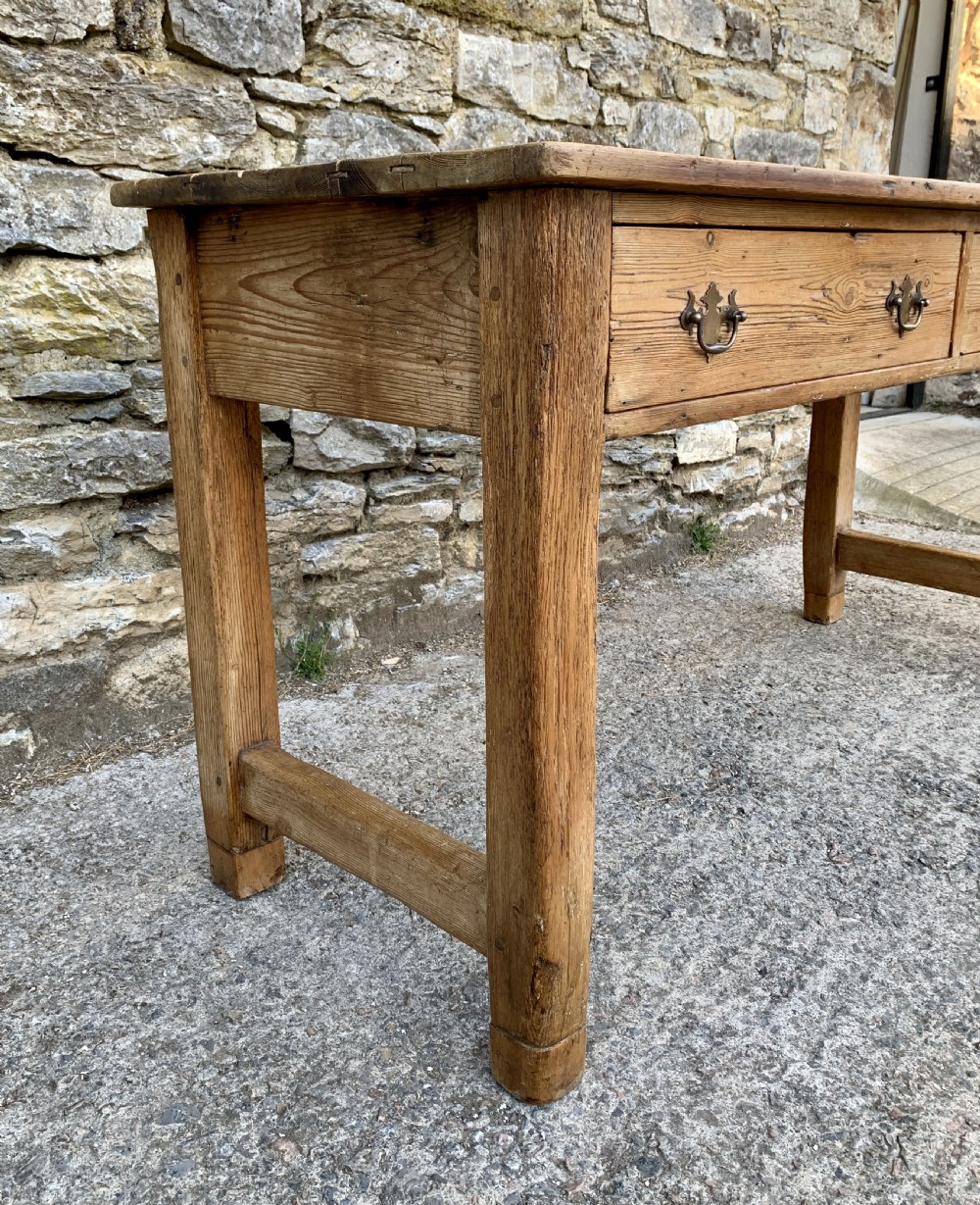 Narrow Antique Pine Farmhouse Table View VI