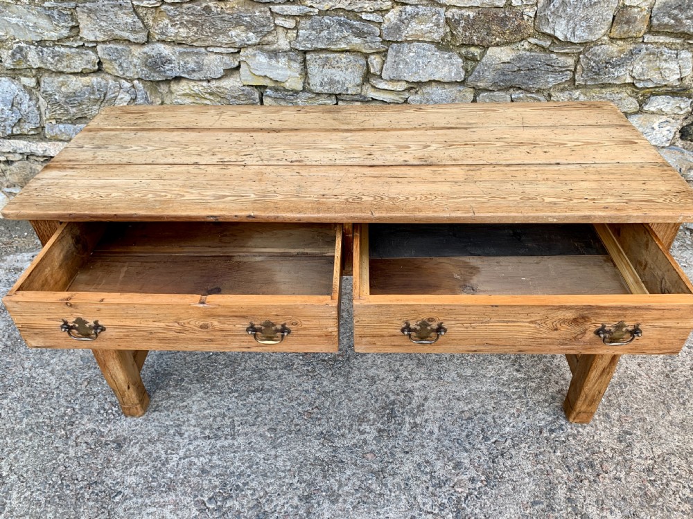 Narrow Antique Pine Farmhouse Table View VII