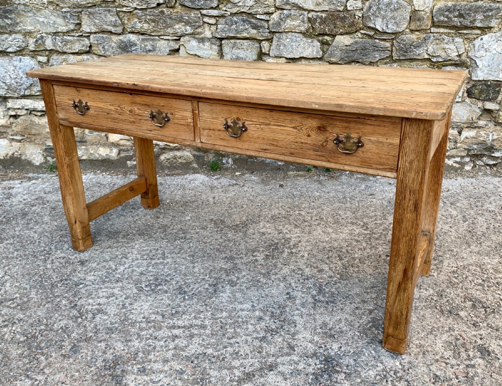 Narrow Antique Pine Farmhouse Table View IX