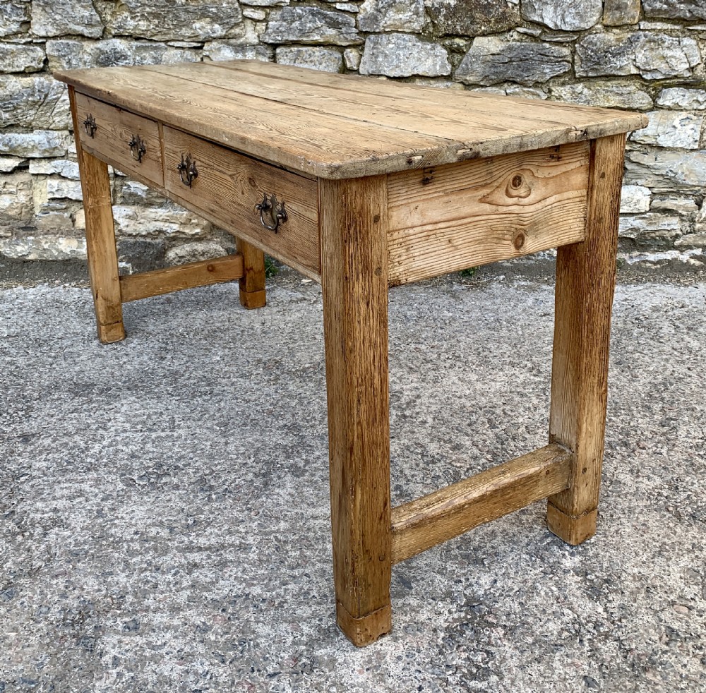 Narrow Antique Pine Farmhouse Table View X