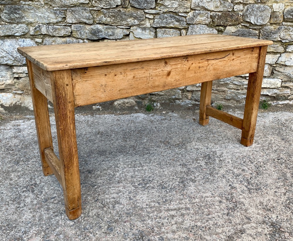 Narrow Antique Pine Farmhouse Table View XIV