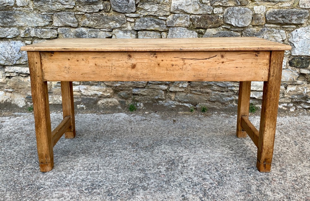 Narrow Antique Pine Farmhouse Table View XV
