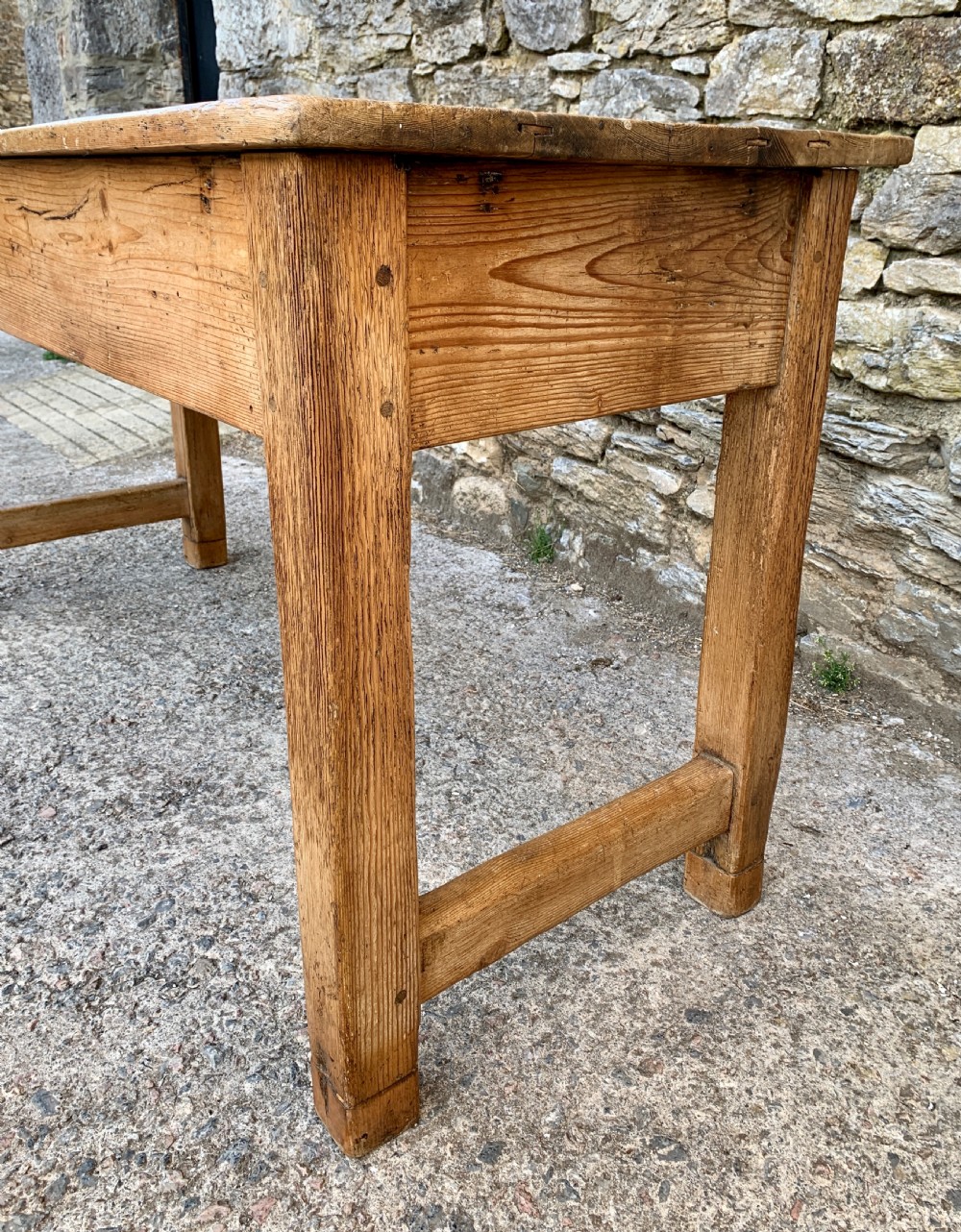 Narrow Antique Pine Farmhouse Table View XVI