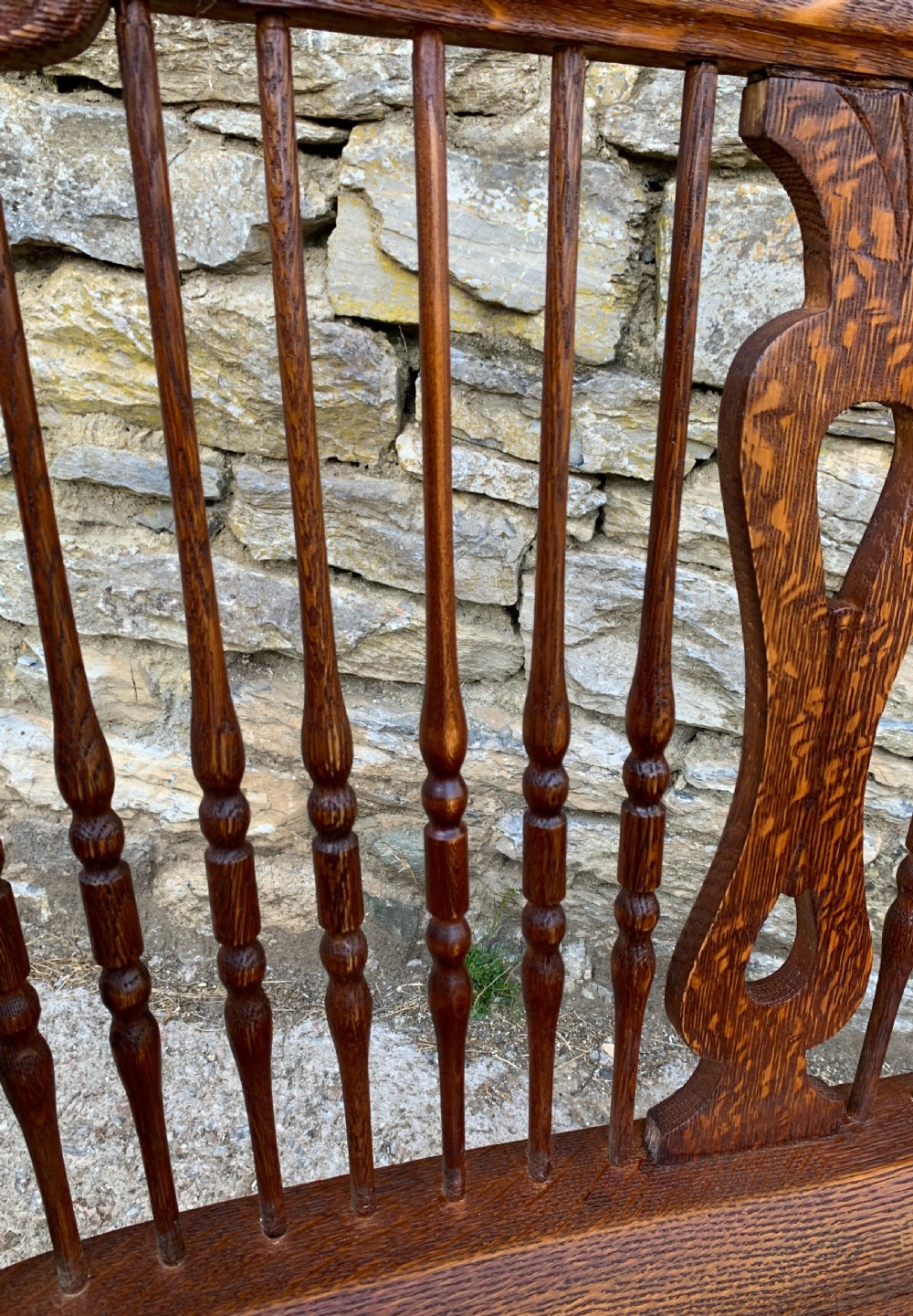 Unusual Oak Arts and Crafts Bench View XIII